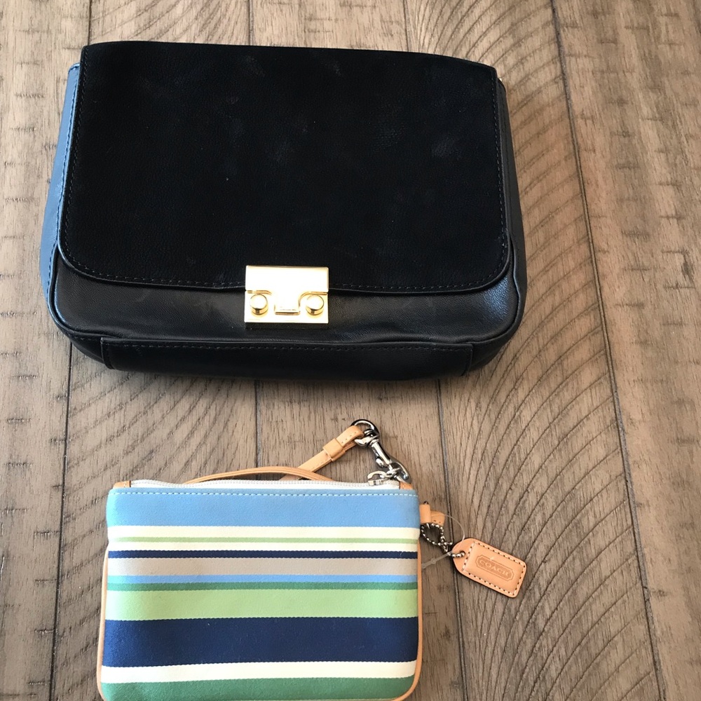 Beautiful evening leather purse combined with suede